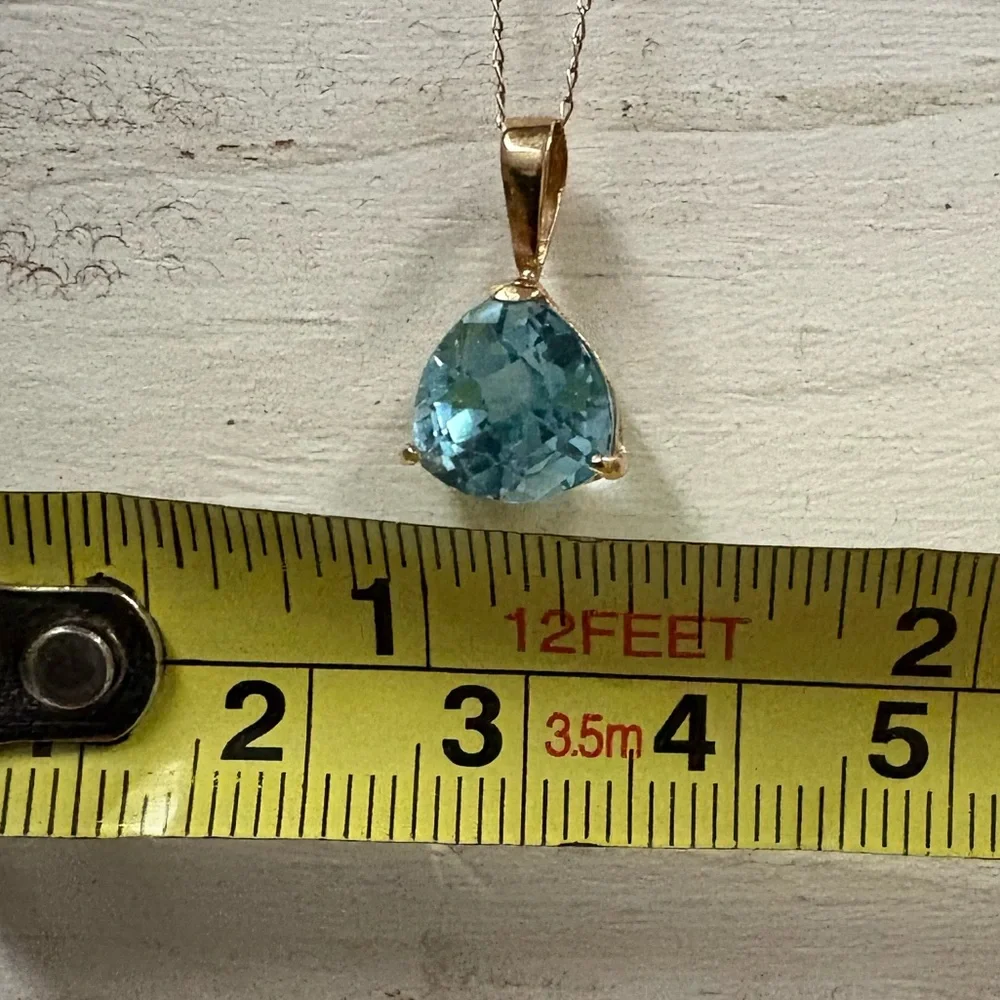 14K Blue Topaz Necklace - Picture 6 of 8